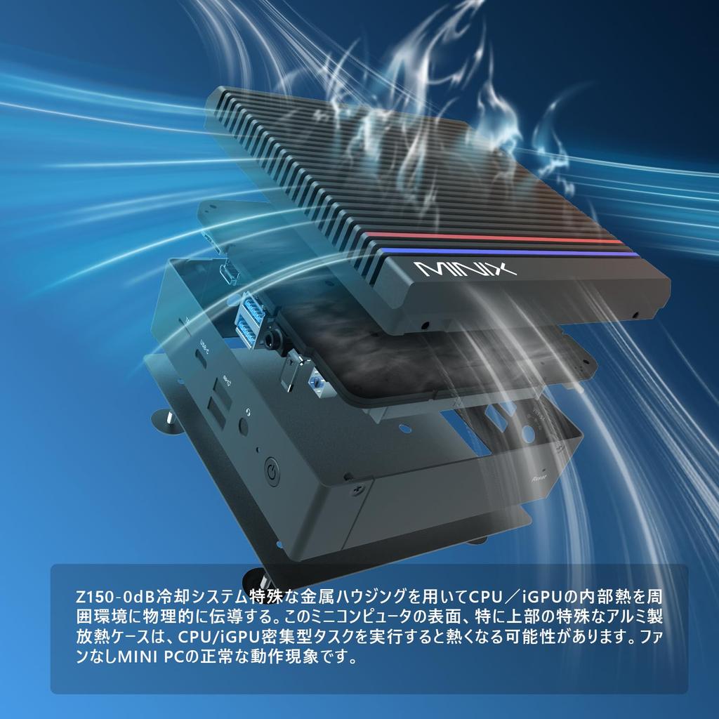 MINIX NEO Fanless Mini PC with Intel 16GB 512GB PCIe Gen3 X 4 NVMe Windows 11 Quiet 4K Dual Display USB VESA Ideal for Office and Business and Auto