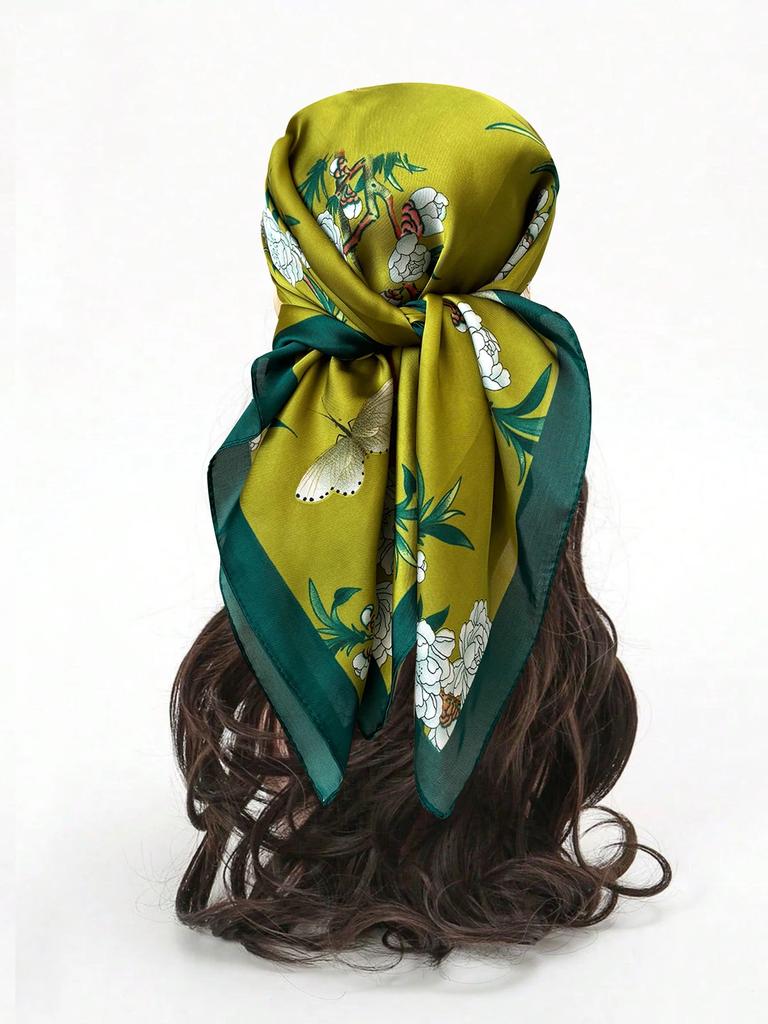 2024 New Fashion 70X70cmPrinted Women's Scarf Pashmina Silk Scarf Square Shawl Decorative Headband Neck Luxury Design Bandana