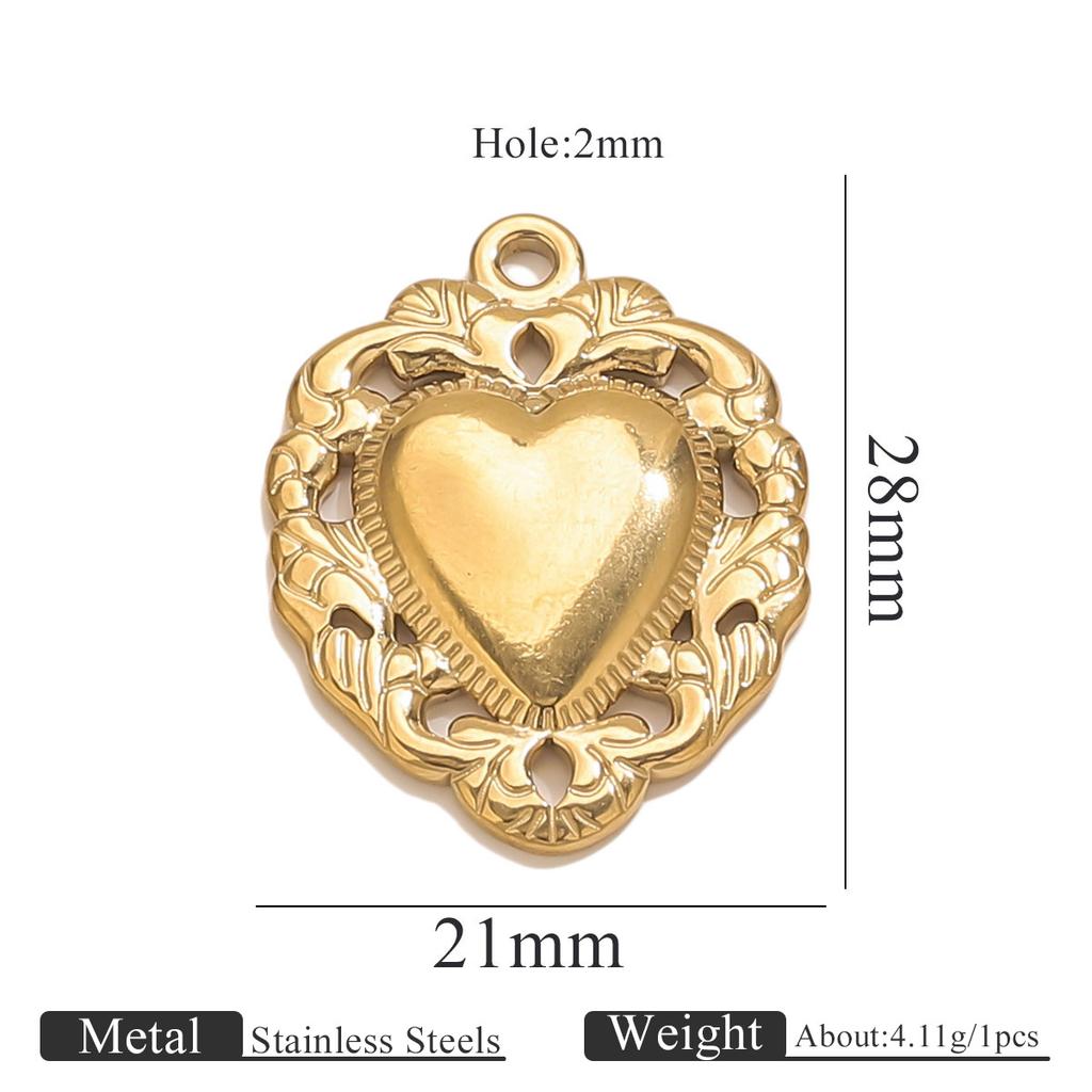 Yori 5PCS Stainless Steel Fashion Sun Love Heart Pendant Bracelet Necklace DIY Accessories Waterproof Wholesale