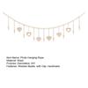 Photo Frame Hanging Rope Bohemian Style Wooden Beads Handmade Non-slip with Clip DIY Craft Gift Wall Picture Mats Clip Holder Organizer Home Decor