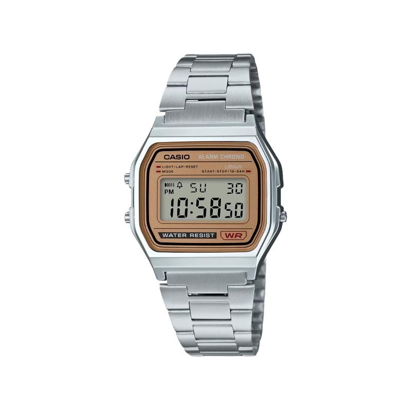 CASIO Customized watch modified series retro small gold watch fashion small square waterproof Quartz Steel Strap same sty A158WEA-9 золотой