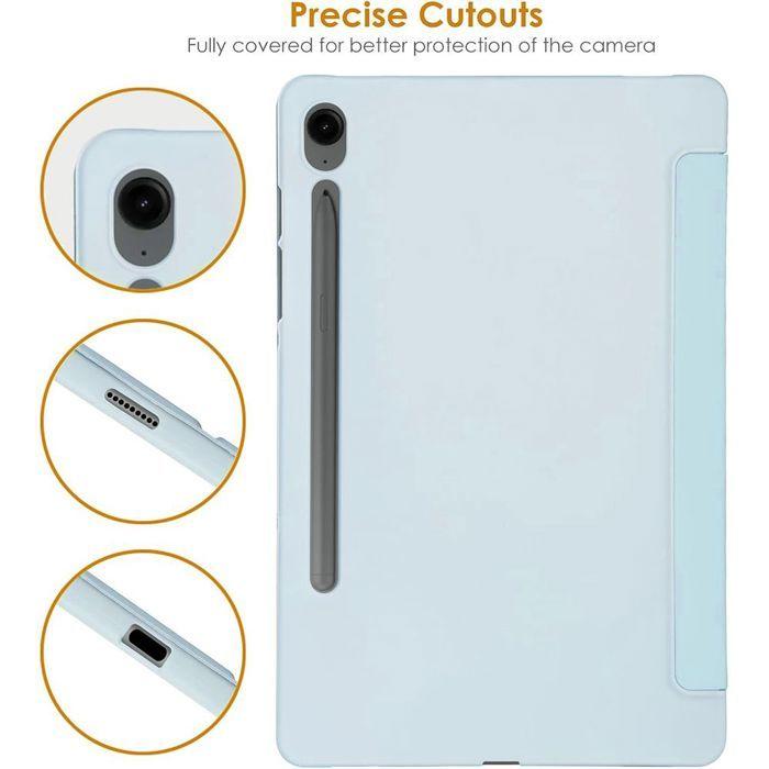 Coque + Verre Trempé -E.F.CONNECTION - pour Samsung Galaxy Tab S9 - Protection Intégrale - Antichoc - Bleu