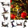 2D Christmas Dachshund Dog Ornament Flat Christmas Tree Hanging Ornaments Car Pendant   Party