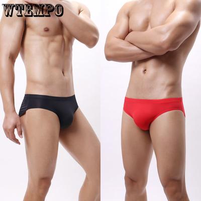 2 pezzi Mutandine Triangolari Corte e Semplici Biancheria Intima in Cotone Slip Sexy Pantaloncini Corti Pantaloncini in Seta Ghiacciata Mutandine da Uomo Uomo