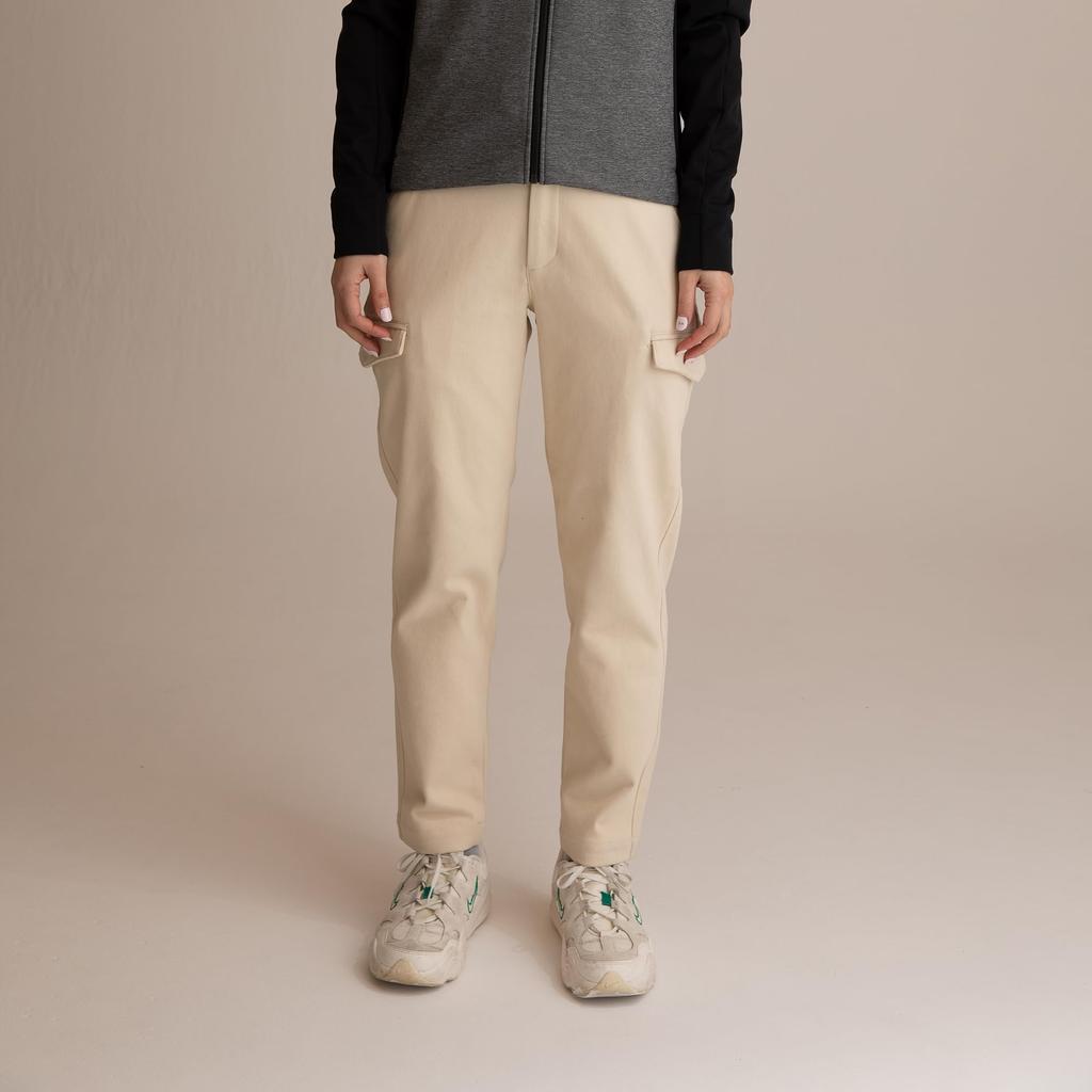 Kapelmuur Stretch Heat Cargo Cycling To Compatible Pants, Ivory, XS, Fall/Winter Pants, 5°C 15°C, Padded,