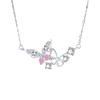 Colier feminin de nișă, design cu sens, lanț pentru claviculă, colier cu zirconiu cu diamant strălucitor dublu fluture, cadou