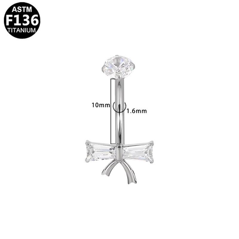 Butterfly Navel Ring with F136 Titanium Internal Thread
