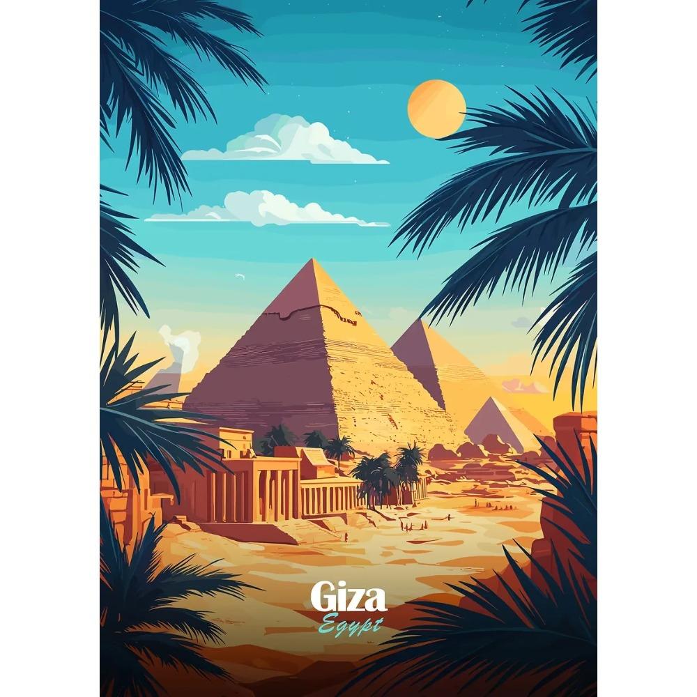 Majestic Pyramids of Giza Egypt Posters Egyptian Sphinx Travel Prints Canvas Painting Wall Art Pictures Home Living Room Decor