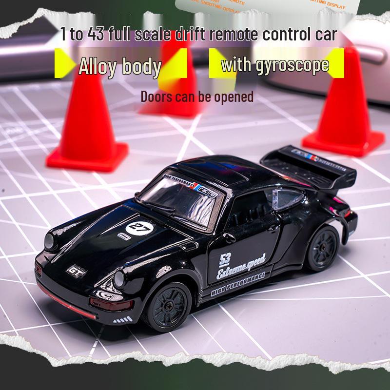 1:43 Scale Alloy Drift RC Car with Openable Doors - Mini Desktop Remote Control Toy