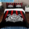 3pcs Sport Club Football Crest Printed Bedding Set Duvet Cover Closure Includes 1 Duvet Cover & 2 Pillowcases Bedding Sets Home Decor Gifts
