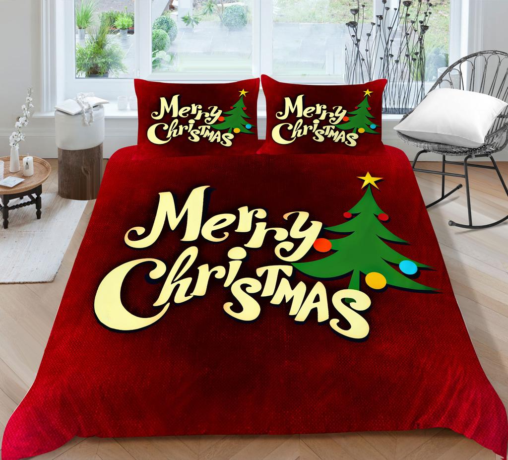 Świąteczny zestaw pościeli 3D, Pościel i poszewka na poduszkę z kreskówek 2/3 sztuki AU240 * 270 Pełnowymiarowa pościel