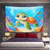 Cute Sea Turtle Underwater Scene Pattern Wall Hanging Tapestry Decorative Tapestry Home Decor for Bedroom and Living Room