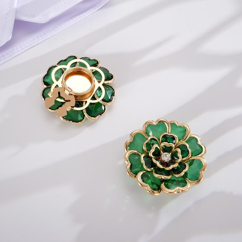 Rhinestone Flower Button Covers Scratch Resistant Shiny Button Buckles for High End Outfit Dress Jacket Decor Accessories