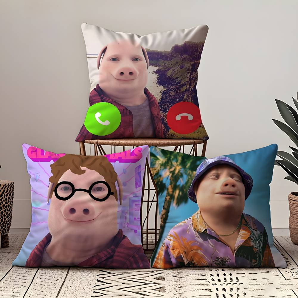 John Pork Dzwoni Poszewka na poduszkę Komfort Sofa rozkładana Jedwabiście elegancka Niewidoczny zamek Niestandardowa Dekoracyjna poszewka na poduszkę