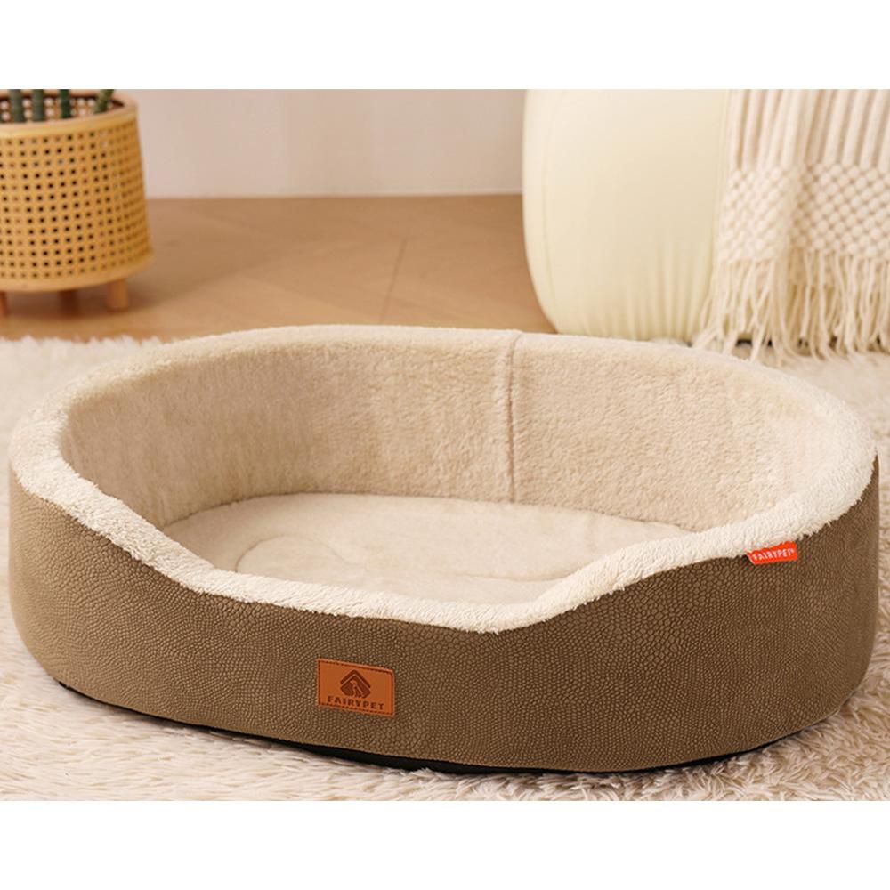 Washable Oval Shape Fashion Winter Cat Bed Cave Dog Bed with Sides Polyester Non-Slip Orthopedic for Medium Animals