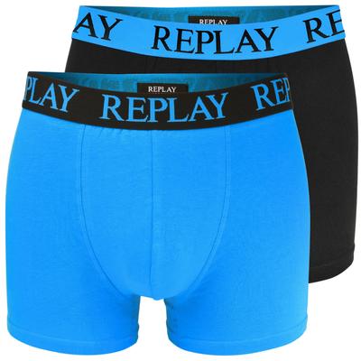 Black Blue Men's Logo Boxer Briefs Set of 2