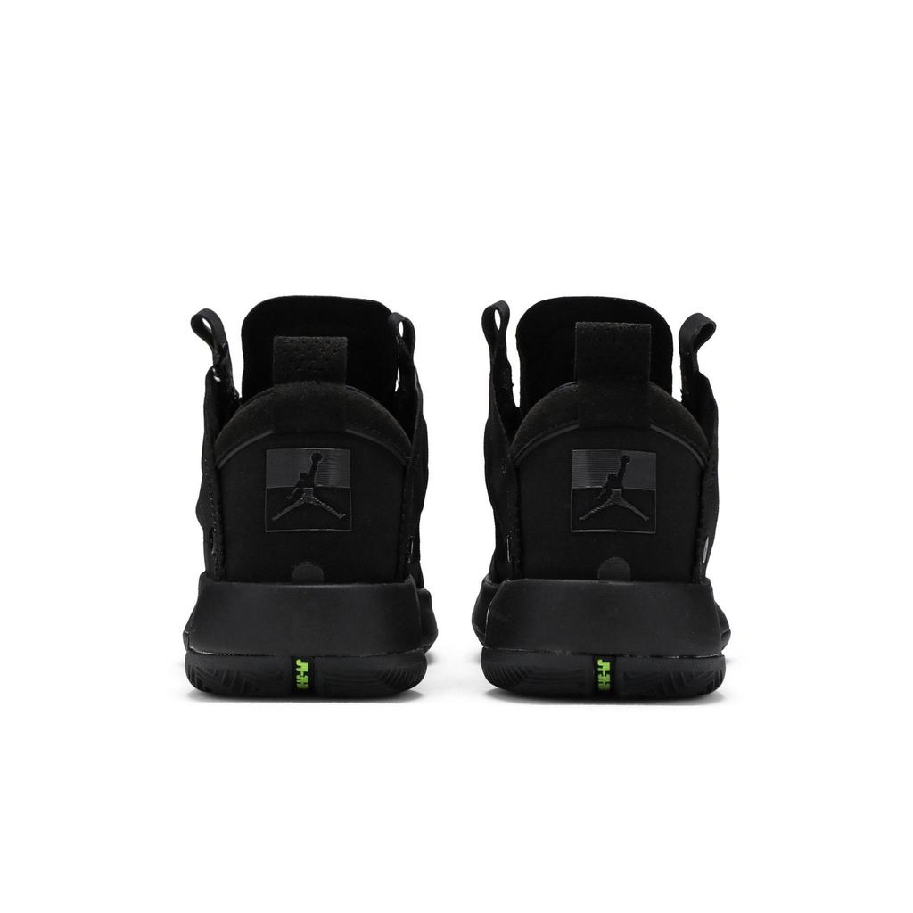 Air Jordan 34 Grundschule 'Black Cat' (Unisex) Schwarze / Dunkle / Rauchgraue / Elektrisch Grüne Kinder Basketballschuhe BQ3384 003