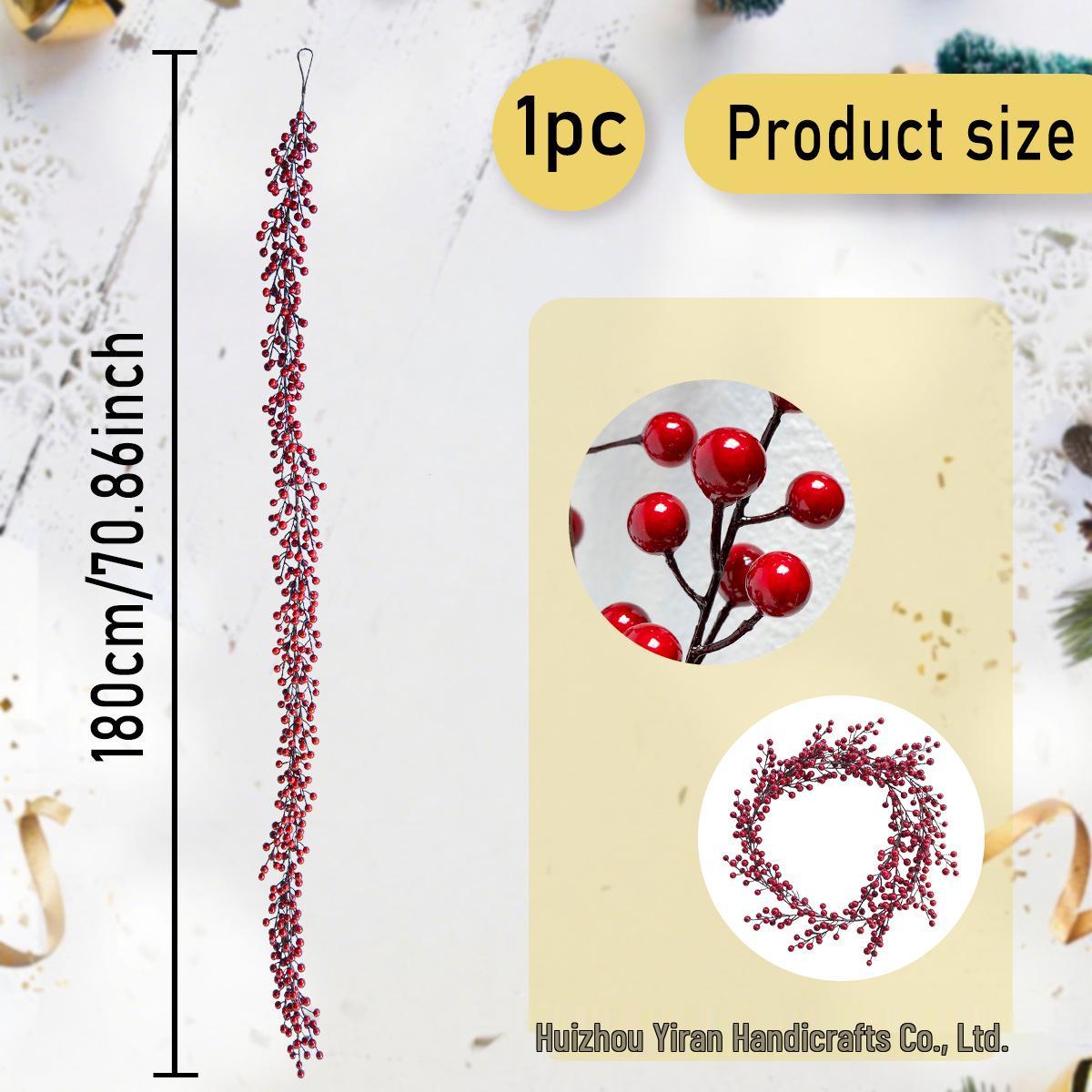 

Міжкордонний святковий декор: Червона ягідна лоза для Різдва та Нового року - Ідеальна для каміна, настільна та для ландшафтного дизайну