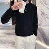 Spring 2024 Men's Sweater Patchwork Assorted Colors Skin-Friendly Fabric Fashion Versatile Top Casual Long-Sleeved Bottoming Shirt