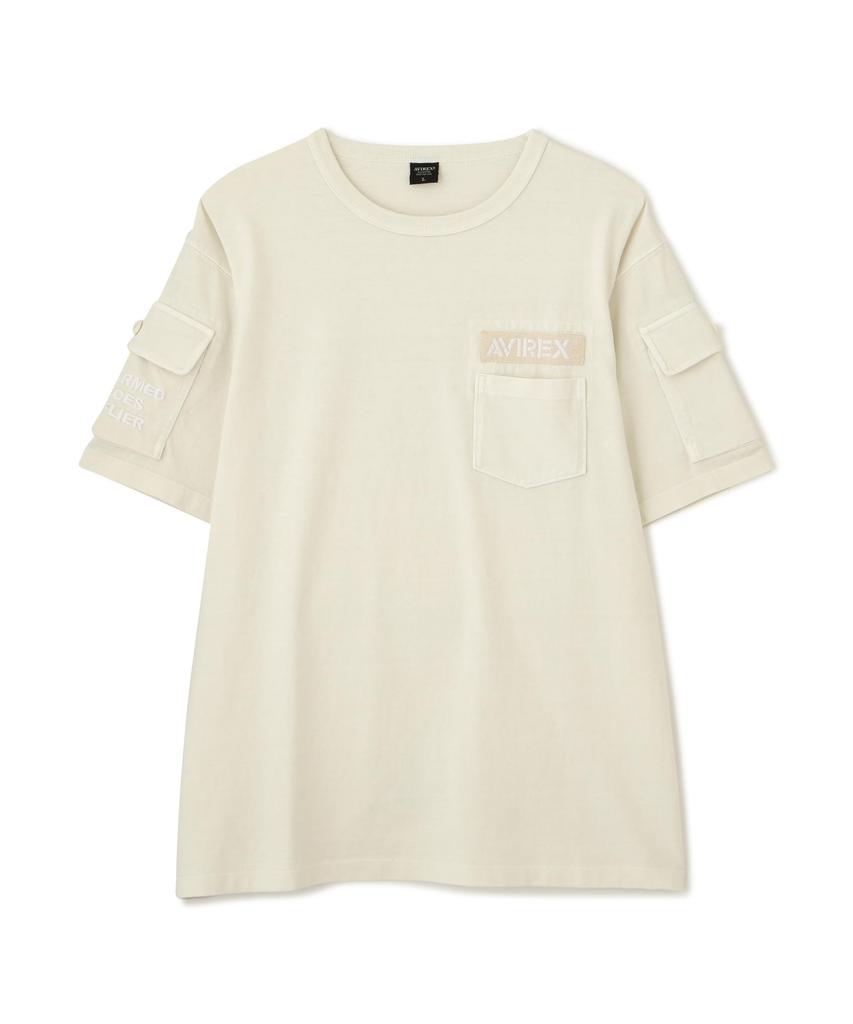Avirex Garment Dye Fatigue T-Shirt (WEB&DEPOT Exclusive) Men's XL 033 Off-White 783-3934026