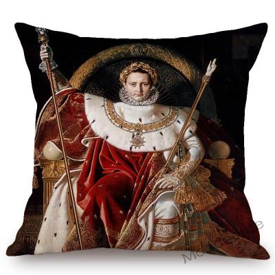 Neoclassical World Famous Oil Painting Jean Ingres Nepoleon The Source La Grande Odalisque Sofa Pillow Case Linen Cushion Cover