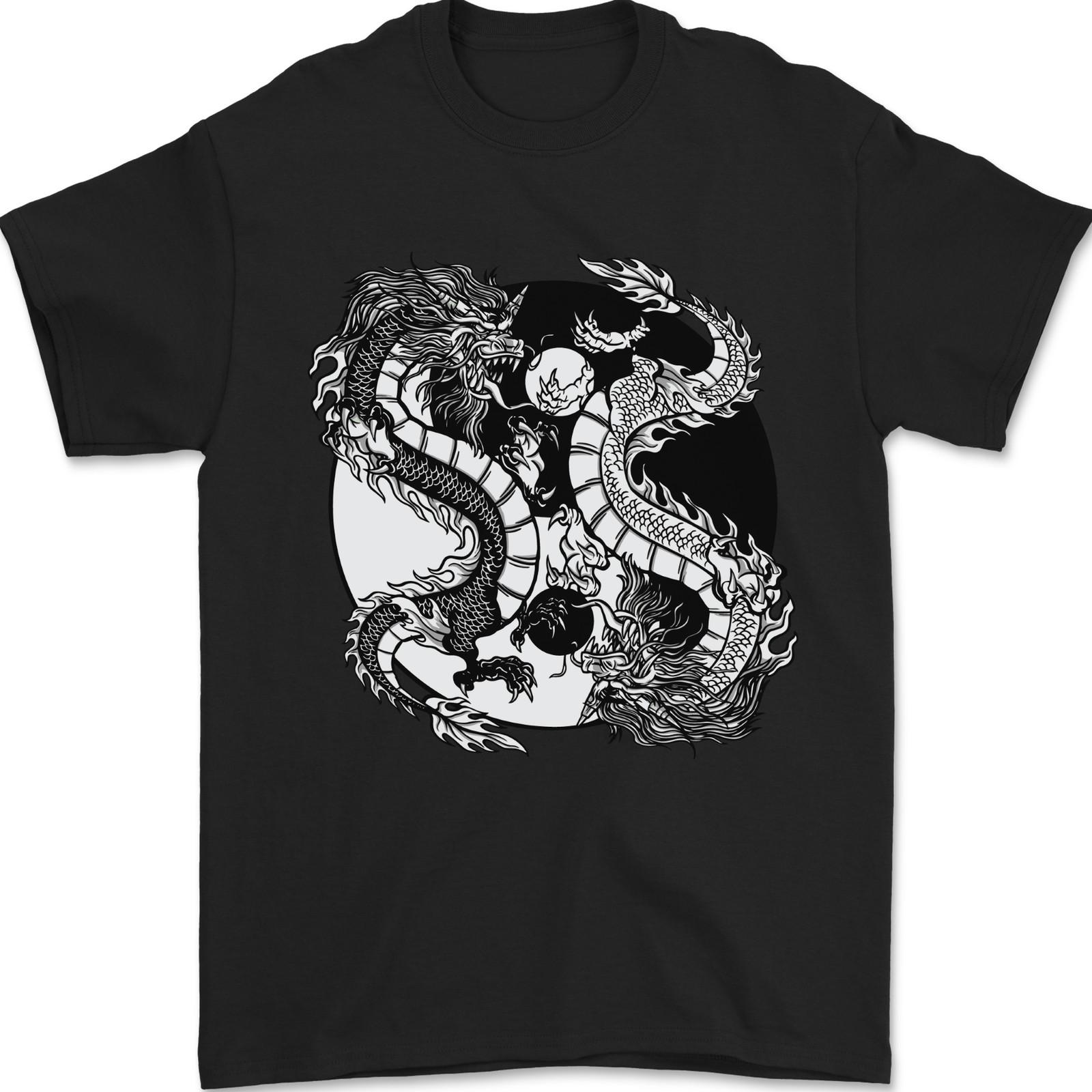 Yin Yang Dragons Mens T-Shirt 100% Cotton XXXXL