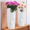 2 Pcs Poly Fiber 12 Inch Aesthetic Flower Vase Long for Living Room and Center Table Bedroom | White Vase for Home Decoration