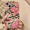 Leopard print lily suitable for iphone15promax mobile phone case Apple 15 anti-drop 14pro Japan and South Korea 13 foreign trade 12x