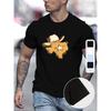 European Size Western Cowboy Hat Print T Shirt, Tees For Men, Casual Short Sleeve T-shirt For Summer