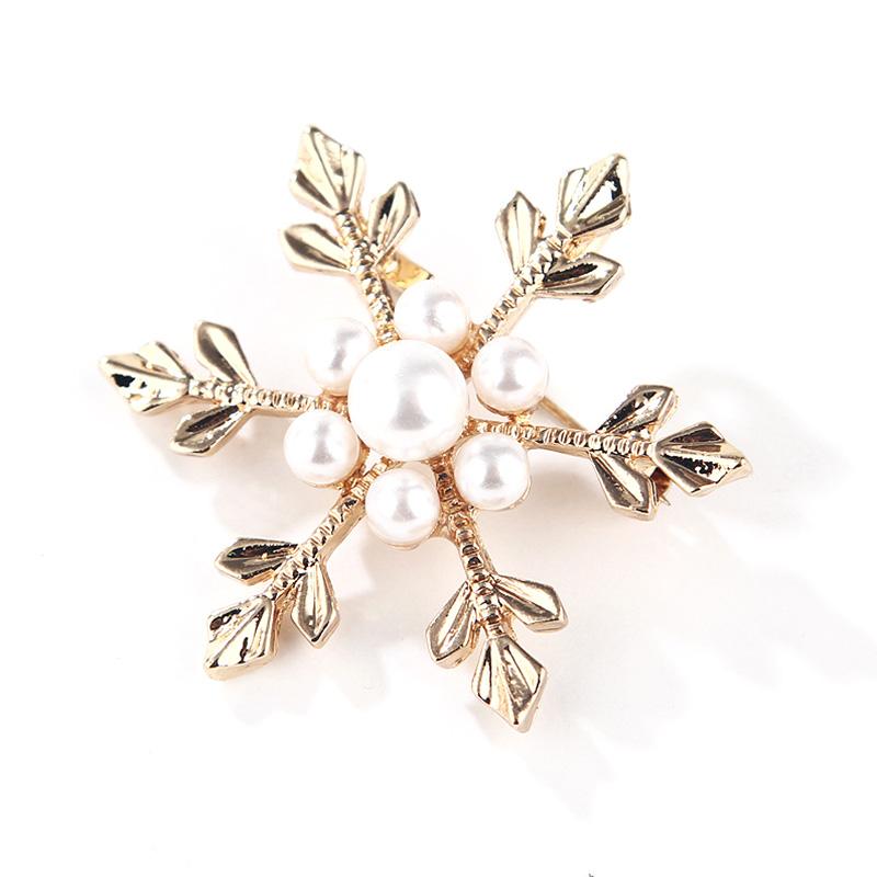 Fashion Crystals Brooch For Women Rhinestone Vintage Imitation Pearl Flower Metal Pins Wedding Party Jewelry Accessories