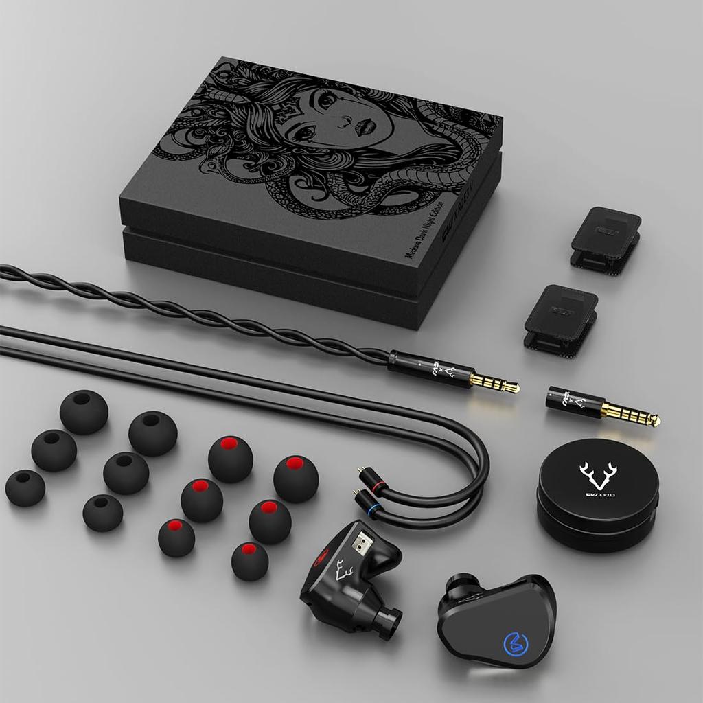 CVJ Medusa IEM Wired Flagship Stereo HiFi 10mm Diaphragm Dual Magnet Dual Cavity Dynamic Unit Dual Plug Detachable Mixed Wire External CNC Specially