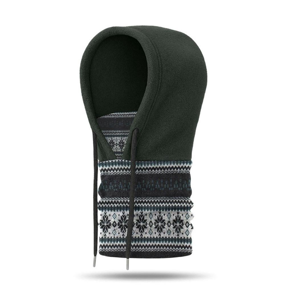 Full Coverage Winter Hat Adjustable Drawstring Warm Head Cover New Ski Mask  Outdoor Sports