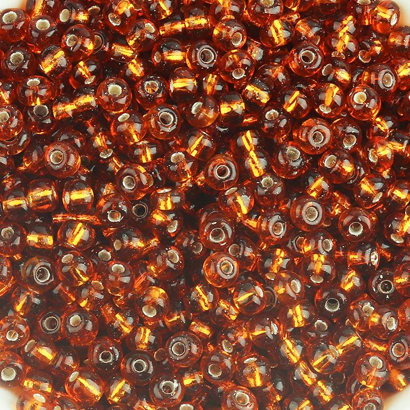 Versilberte 4mm farbige Glasperlen für DIY Armbänder und Accessoires