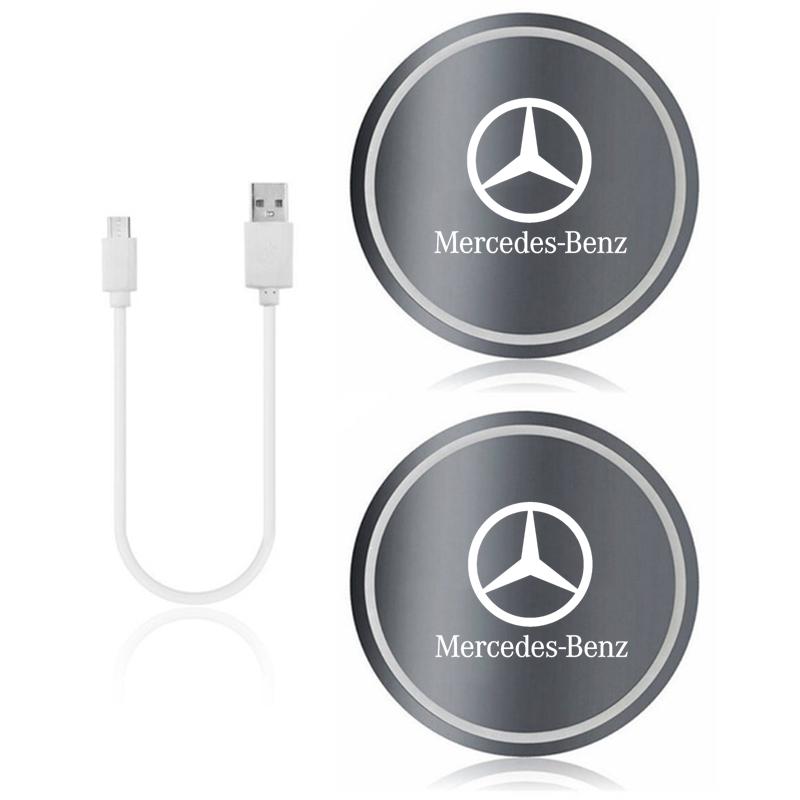 FA9LED Luminous Car Water Cup Holder Coaster Lamp For Mercedes Benz W203 W204 W205 W210 W211 W212 W221 W222 CLS CLA CLK SLK GLK