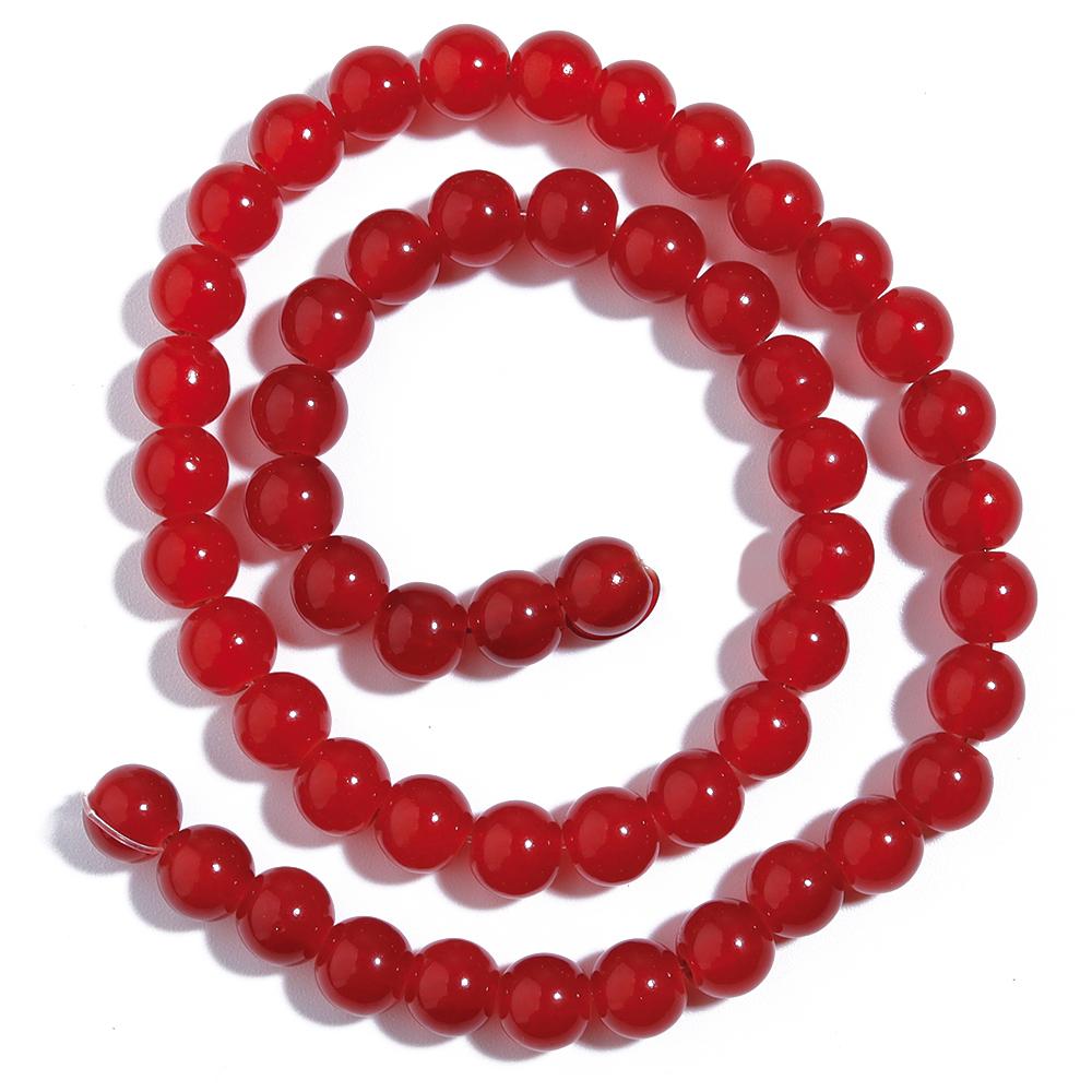 1 Strand 6/8mm Solid Color Glass Beads Loose Spacer Round Beads For Jewelry Making DIY Handmade Bracelet Necklace Accessories