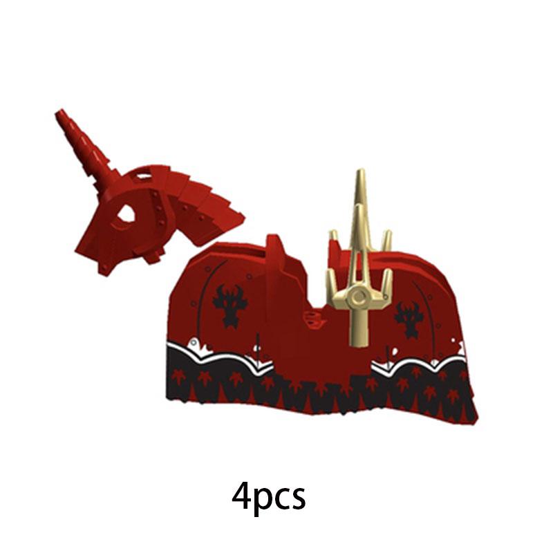 MOC Medieval Military Series Castle Roman Knight Horse Saddle Soldiers War Horses Building Block Accessories Kids Education