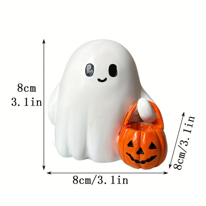 Cute Ghost Desktop Ornament Resin Crafts Halloween Ghost Ornament Creative Home Atmosphere Decoration Festival Decoration Props
