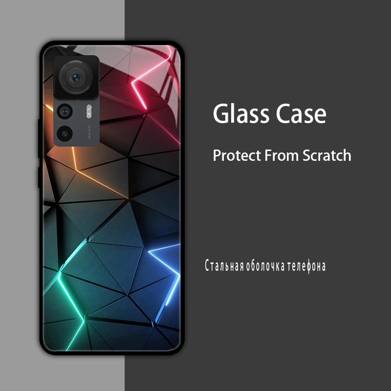 Cover in Vetro Temperato per Xiaomi 12T 12S 12X Custodia Rigida Posteriore per Telefono per Xiaomi 11T 10T 12T Pro 11 12 Lite Gusci Protettivi