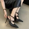 Fashion Star Style Elegant Pointed Toe Satin Bowknot Mary Janes Women Pumps Summer Fashion Slingbacks Stiletto High Heels Prom Shoes
