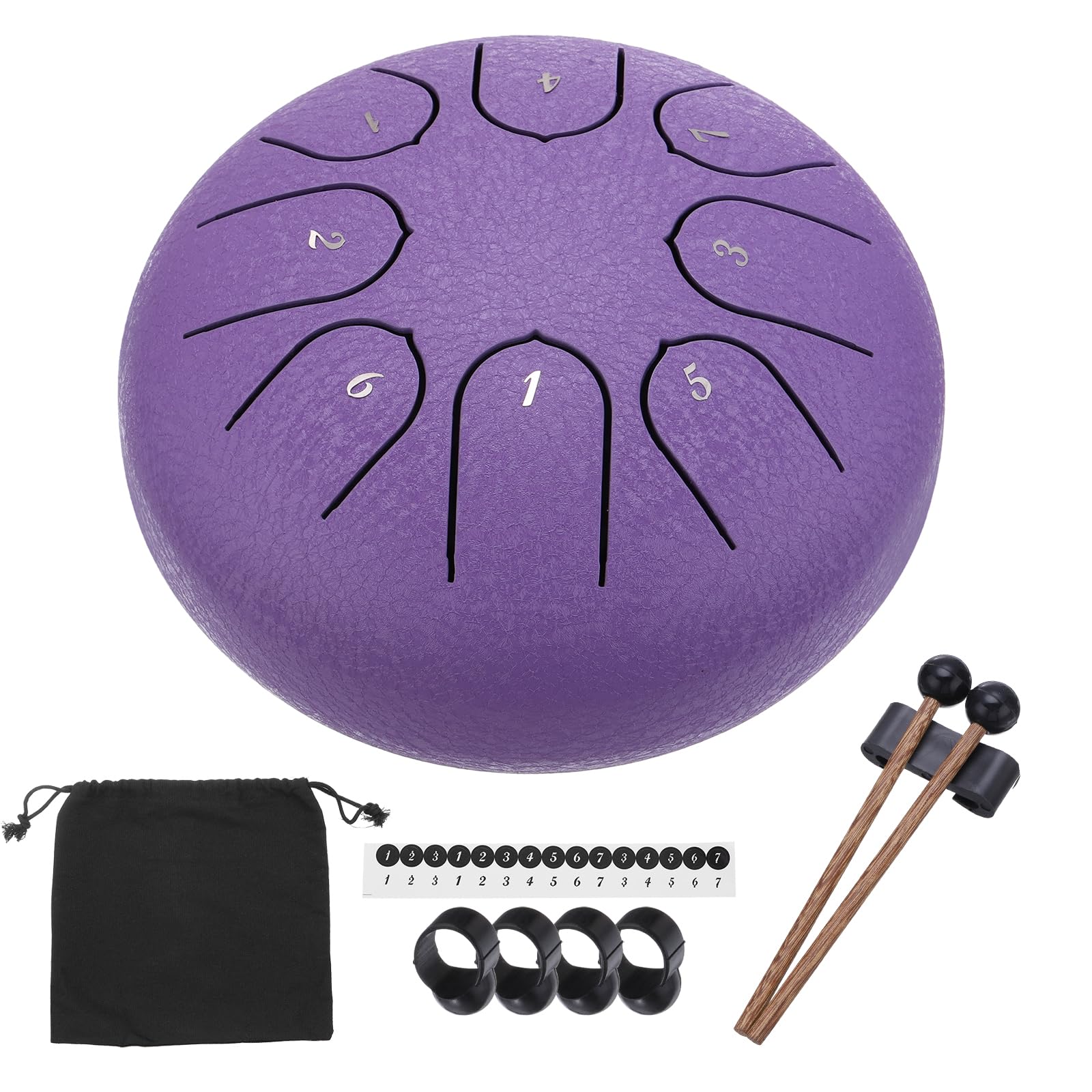

uxcell Стальной язычковый барабан, 6 дюймов 8 нот Стальной ручной барабан с сумкой, палочками и нотным листом, Беспроблемный для йоги, медитации и кемпинга (фиолетовый)
