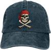 Cool  Skull Print Pattern Baseball Cap Unisex Adjustable Washed Cotton Denim Cap for Unisex and Women Vintage Classic Dad Hat