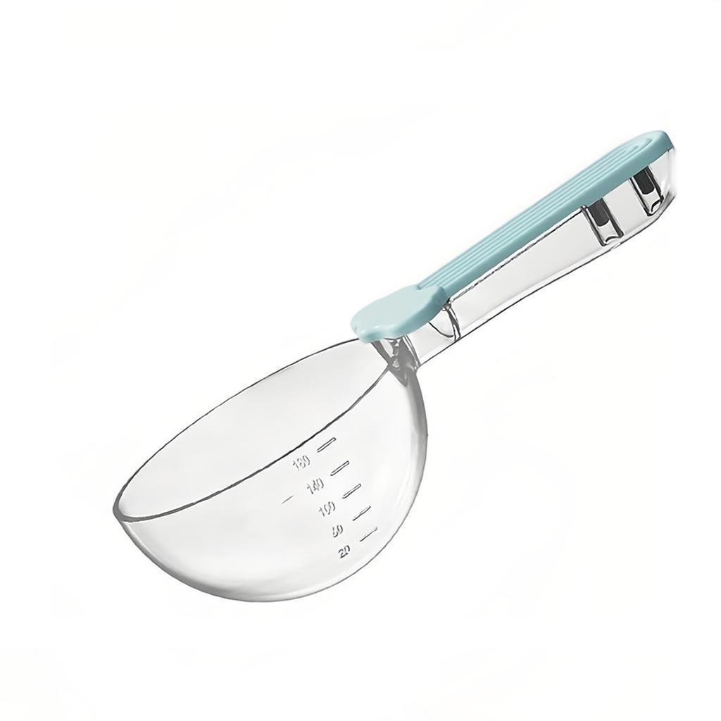 Pet Feeding Tool Multifuctional Transparent Ergonomic Handle Pet Food Measuring Cup With Sealing Clip