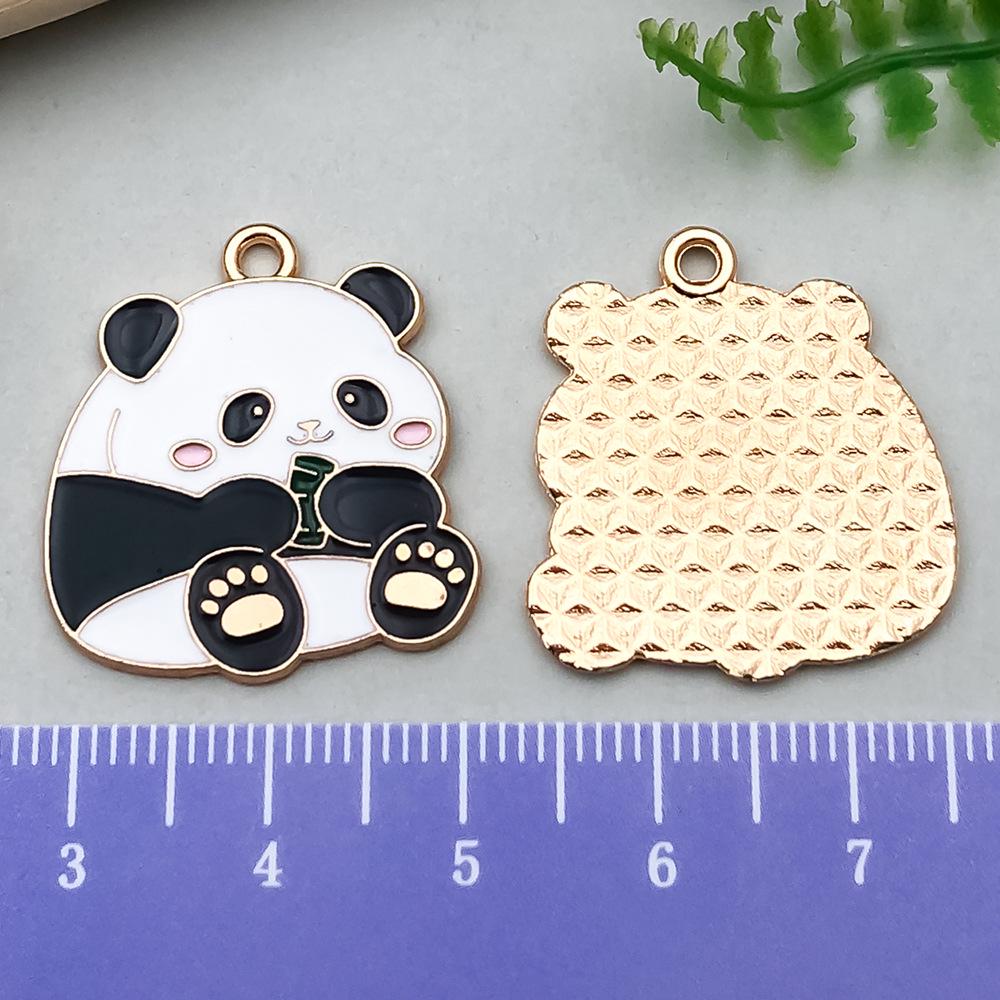Panda Bamboo Oil Drop Alloy Earrings & Keychain Pendant Jewelry - Chinese Style Accessories