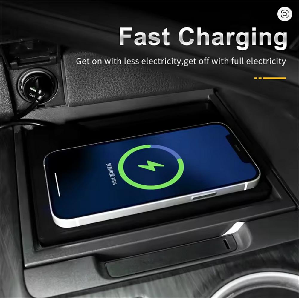 Car Qi Wireless Fast Charger Charging Pad PVC For Toyota Camry 2018-2022