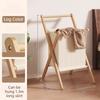 Bedroom Standing Coat Rack Wooden Folding Clothes Racks Multifunctional Clothing Organizer Stand Aesthetic Dress Storage Stands