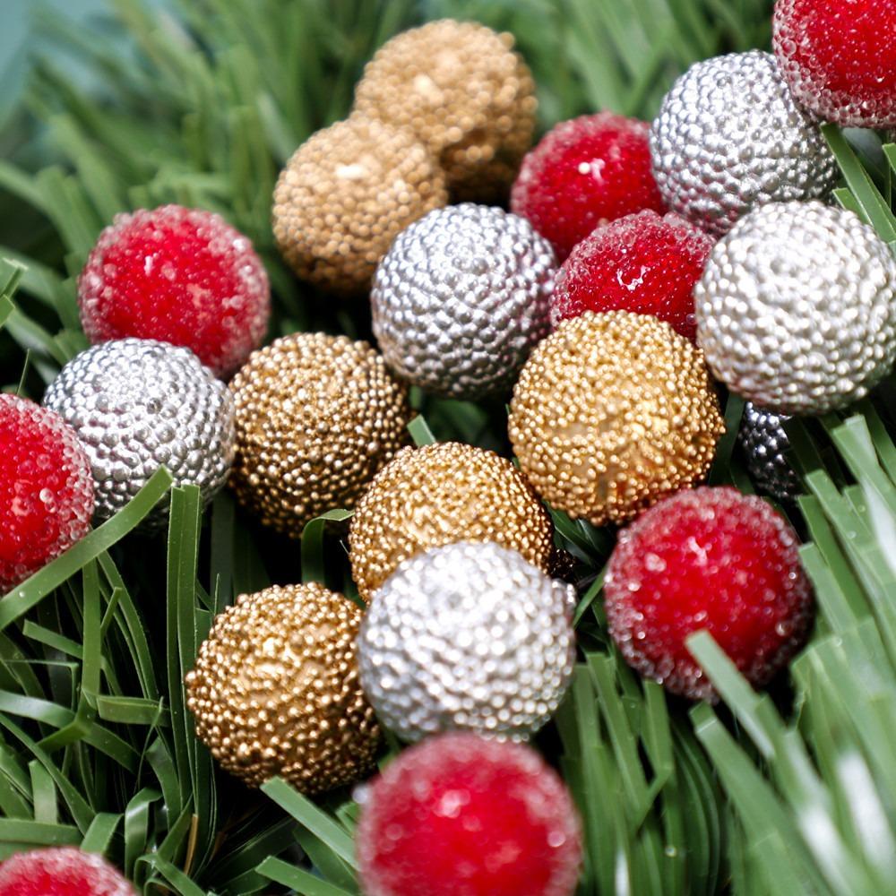50Pcs Christmas Decoration Berry Christmas Tree Ornament for Home Room Decor Xmas New Year 2025 DIY Craft Gift Garland Accessory