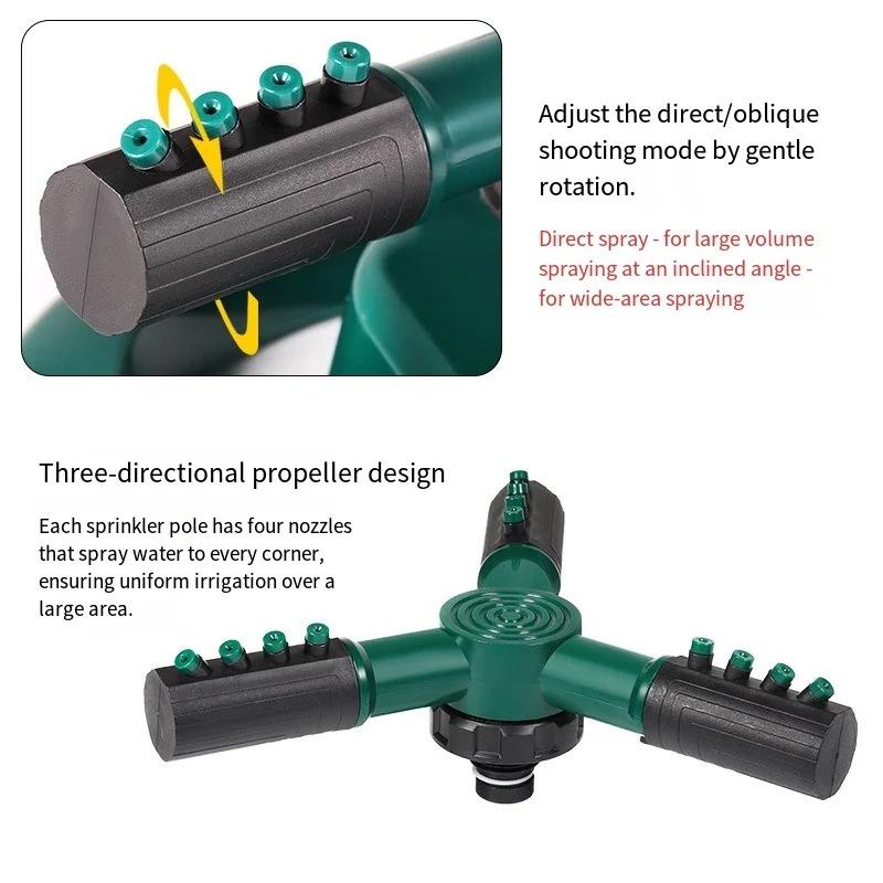 Garden Irrigation Sprinkler Set, Automatic Water Supply Plant Rotating Lawn Gardening Supplies, Agricultural Lawn Fountain Nozzl