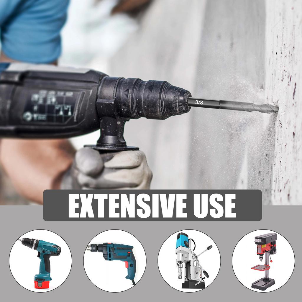 10Pcs 4 Edge Serrated Concrete Drill Bit 5-12mm Serrated Eccentric Masonry Bits for Concrete Glass Brick Cement Tile Marble Wood
