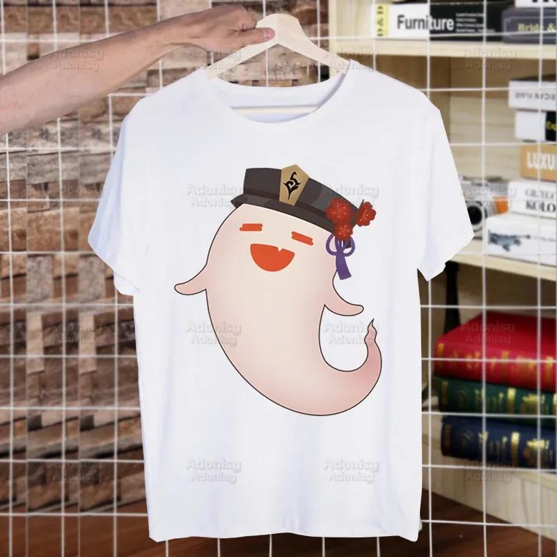 Genshin Impact HuTao Cartoon Kawaii  Unisex's Tshirt Cute Shirt  Unisexs Fashion T-Shirt For  Unisex Casual Tops Short Sleeve Shirt