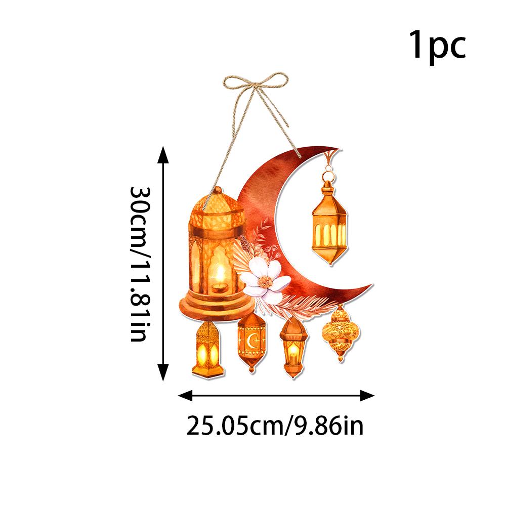 

Бумажные украшения для Рамадана, настенная вывеска с рисунком лунного фонаря, Рамадан Карим, Ид Мубарак, бумажный знак для вечеринки, Ид аль-фитр, декор